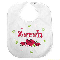 New Baby "Lovely As A Rose" Personalized Baby Bib